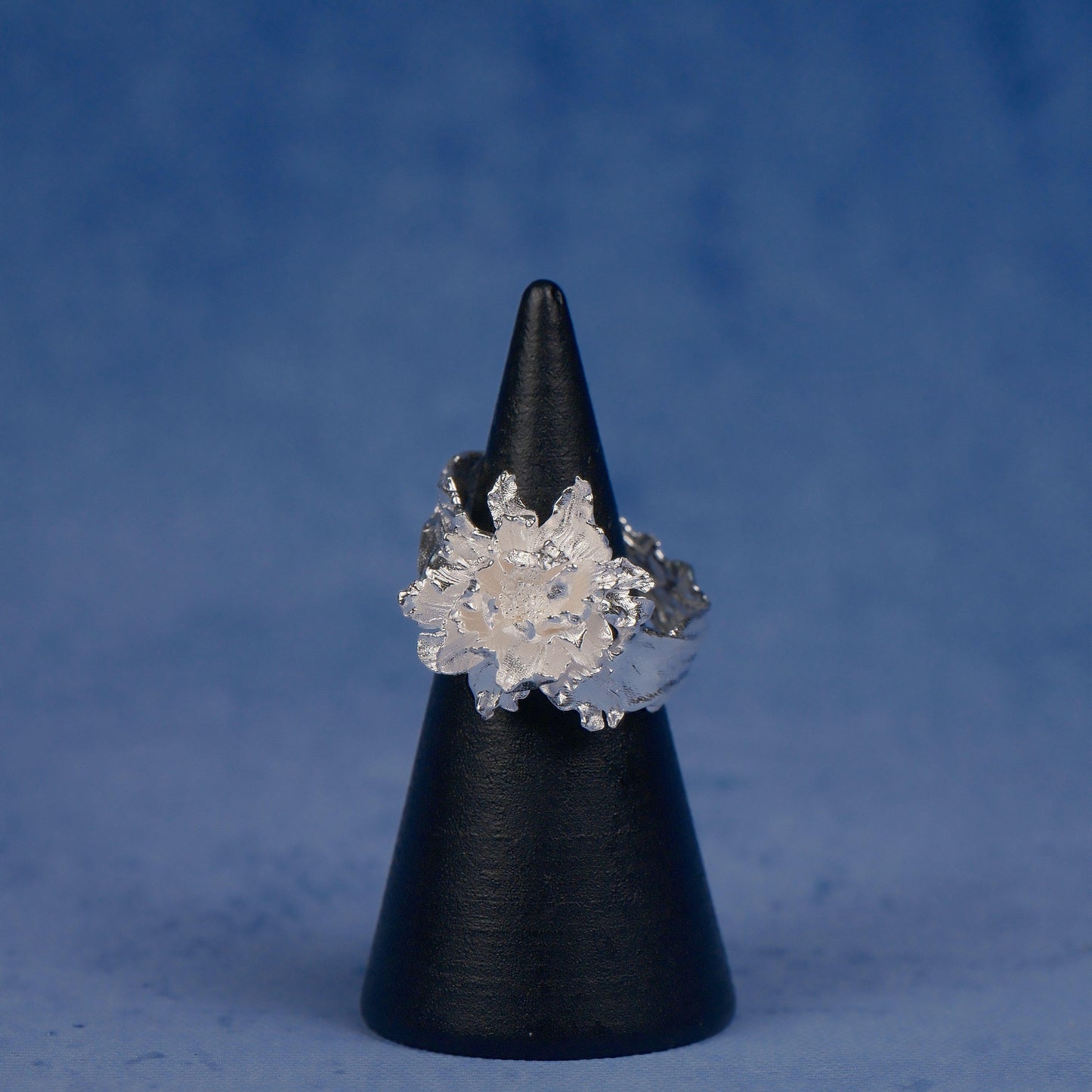 Peony Ring-Adjustable Sterling silver Botanical Jewelry
