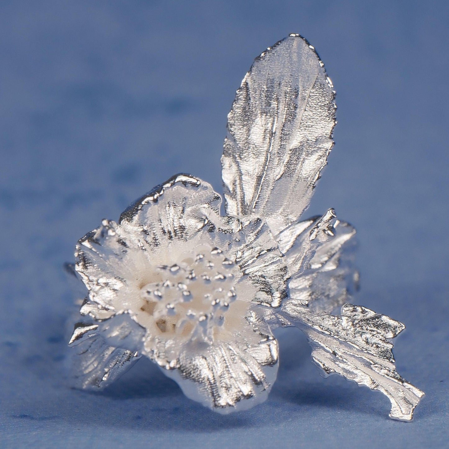 Camellia Ring-Adjustable Sterling silver Botanical Jewelry