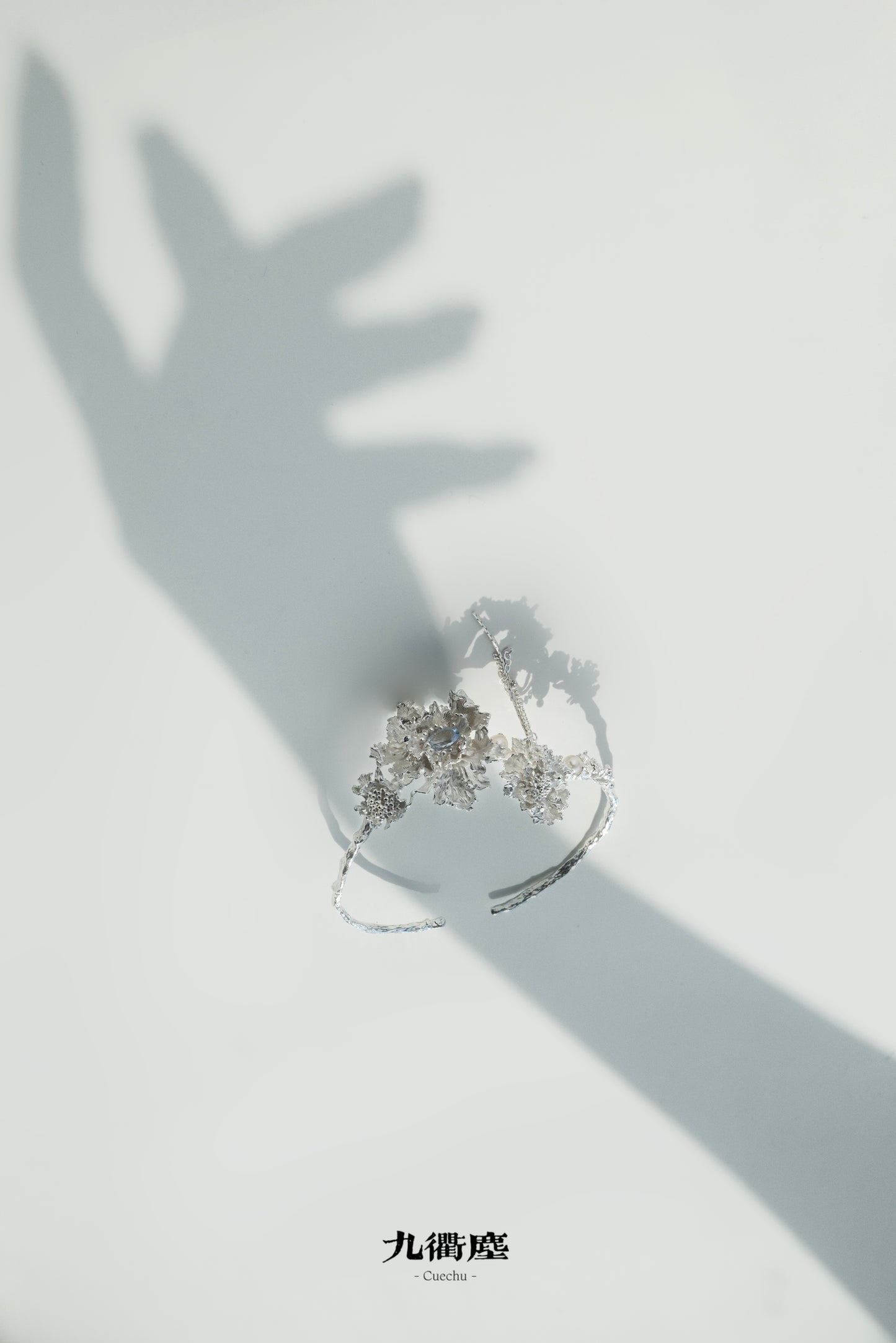 The Summer Veil-Adjustable Sterling Silver Bracelet Botanical Jewelry