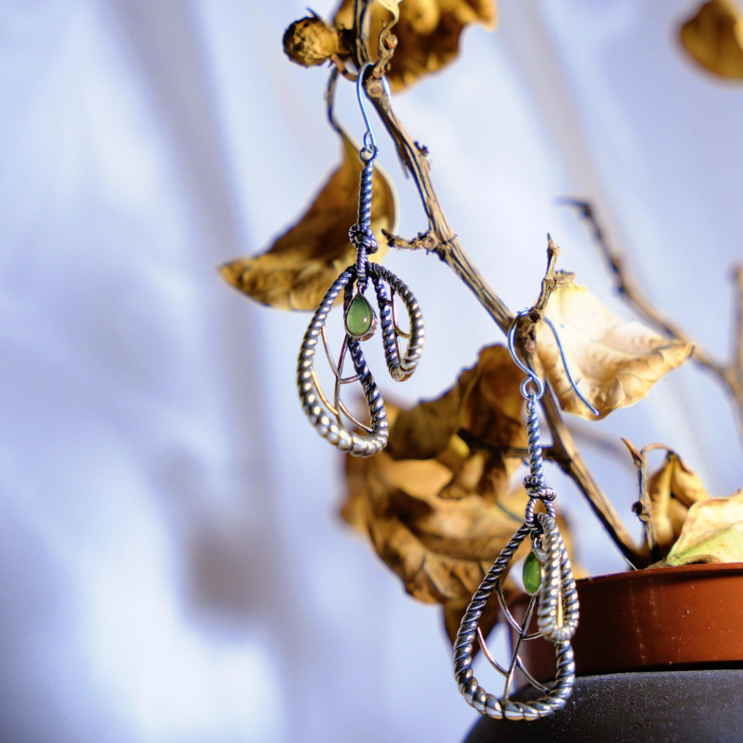 Nodus Temporis Earrings-Sterling Silver Handmade Jewelry