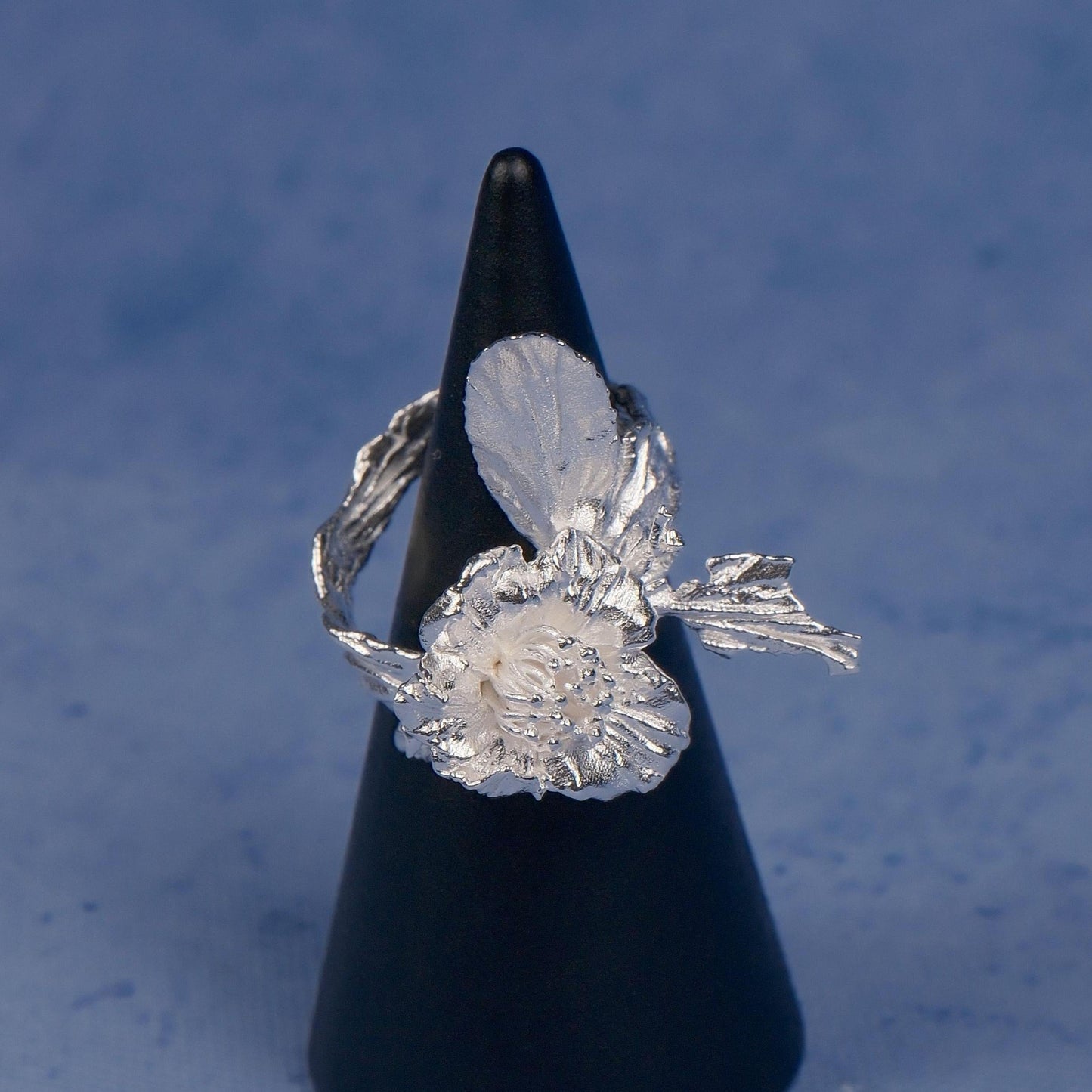 Camellia Ring-Adjustable Sterling silver Botanical Jewelry