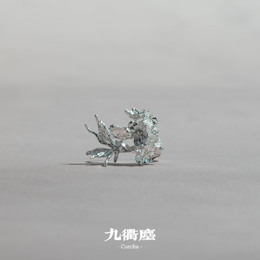 Sakura Scroll Ring-Adjustable Sterling Silver Botanical Jewelry